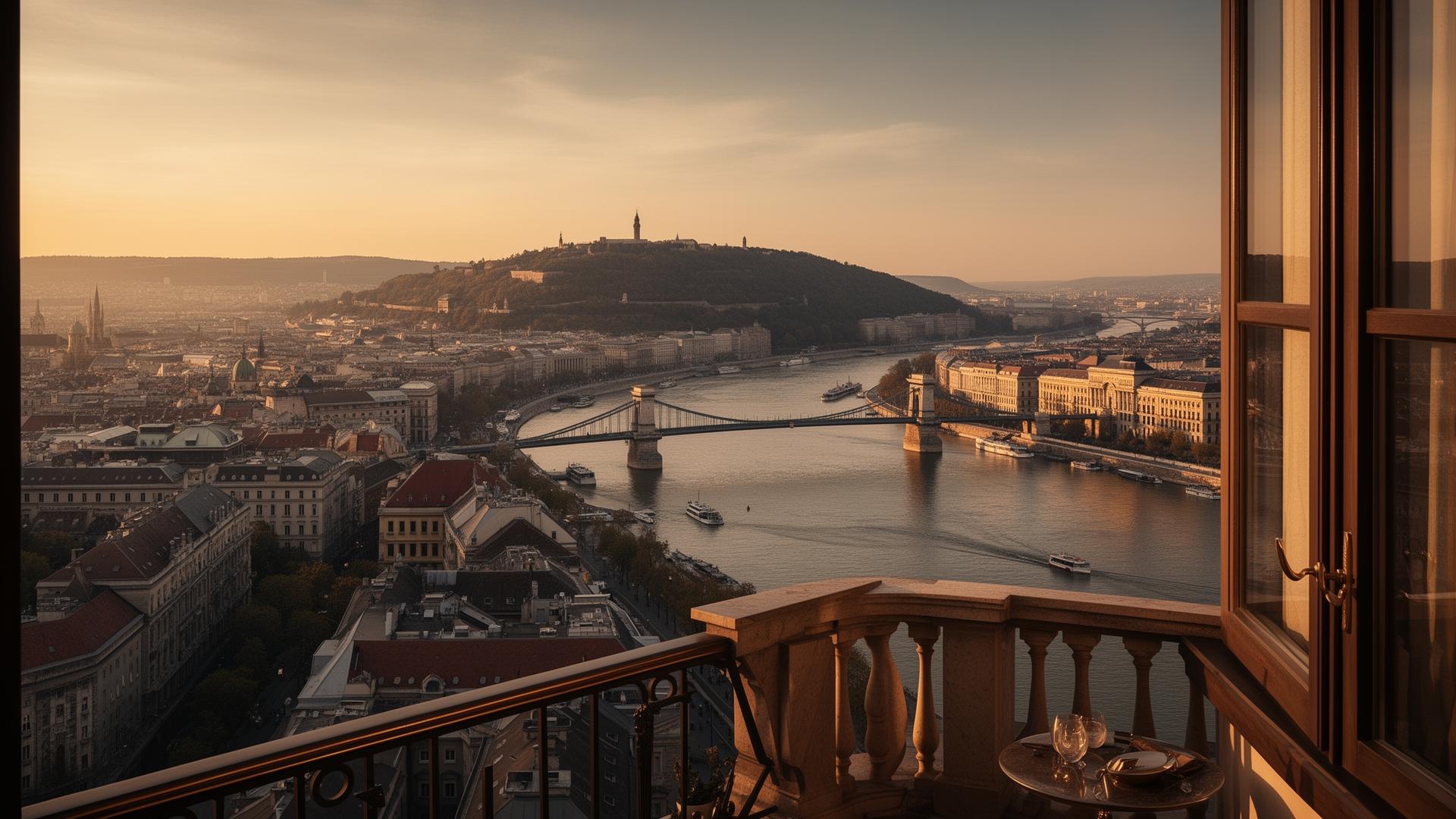 Panoramic Danube view from Budapest apartment